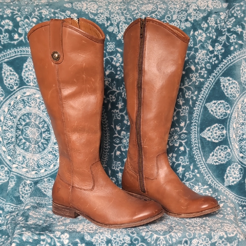 NEW Frye Tan Leather Over the Knee Boots